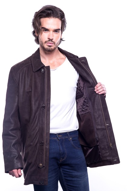 Veste GIORGIO Clooney Marron - Milpau, la référence cuir