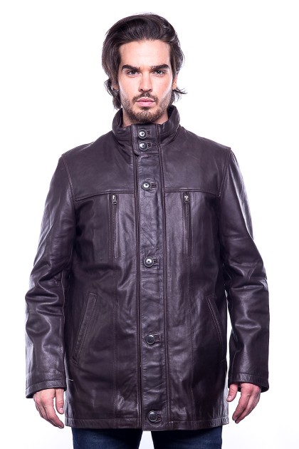 Veste GIORGIO Orazio Skipper Marron - Milpau, la référence cuir