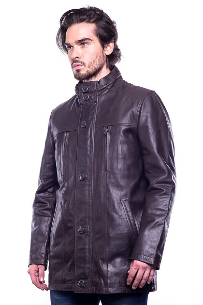 Veste GIORGIO Orazio Skipper Marron - Milpau, la référence cuir