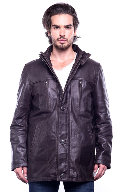 Veste GIORGIO Orazio Skipper Marron - Milpau, la référence cuir