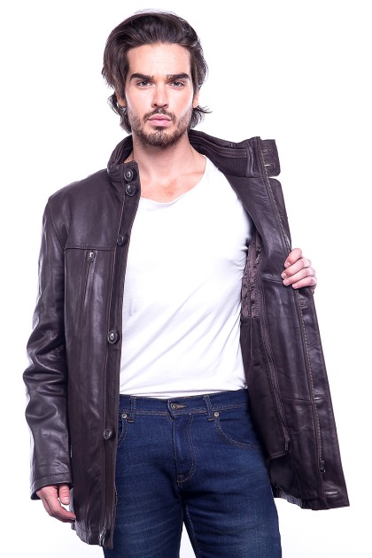 Veste GIORGIO Orazio Skipper Marron - Milpau, la référence cuir