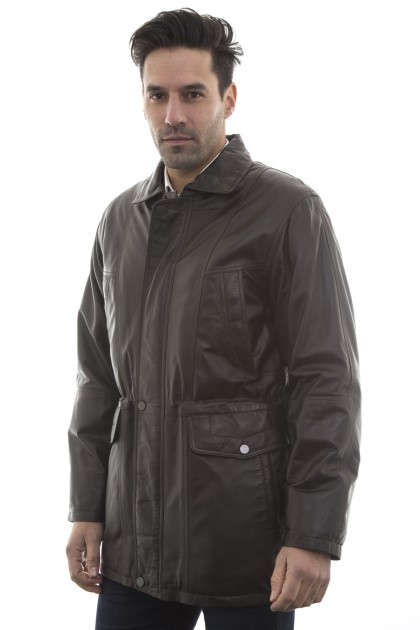 Veste Veste en Cuir Georges Marron - Milpau, la référence cuir