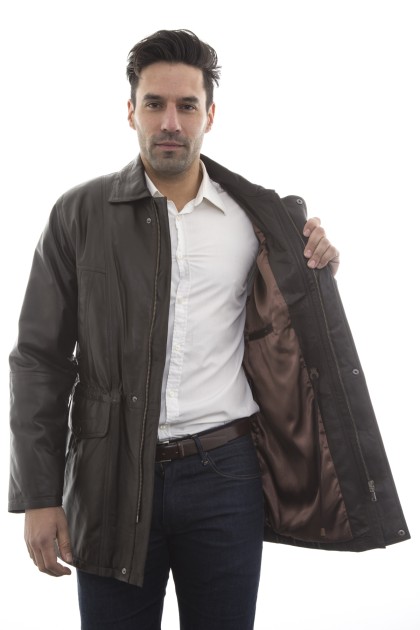 Veste Veste en Cuir Georges Marron - Milpau, la référence cuir