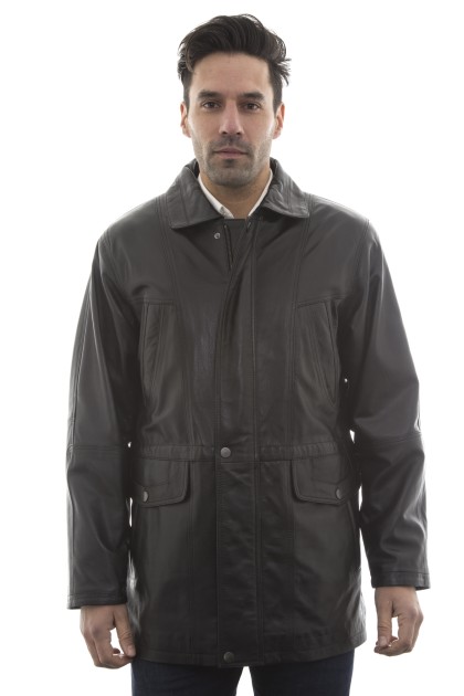 Veste Veste en Cuir Georges Noir - Milpau, la référence cuir