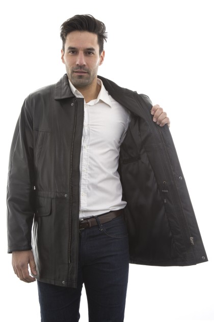 Veste Veste en Cuir Georges Noir - Milpau, la référence cuir