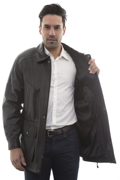 Veste Veste en Cuir Jean-Michel Noir - Milpau, la référence cuir