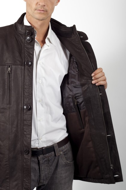 Veste GIORGIO Orazio Skipper Marron - Milpau, la référence cuir