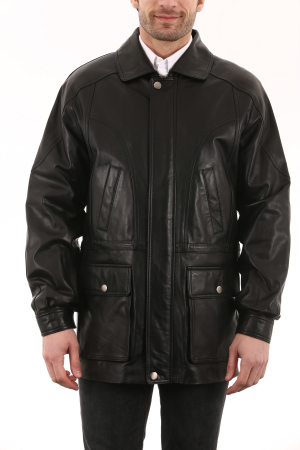 parka en cuir pour homme