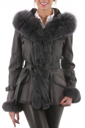 Intuition Paris Toute la collection cuir et fourrure de la Veste INTUITION Peau Lainée 285 Noir Milpau, la référence cuir