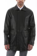 Veste en Cuir Georges Noir