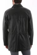 Veste en Cuir Georges Noir