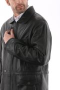 Veste en Cuir Georges Noir