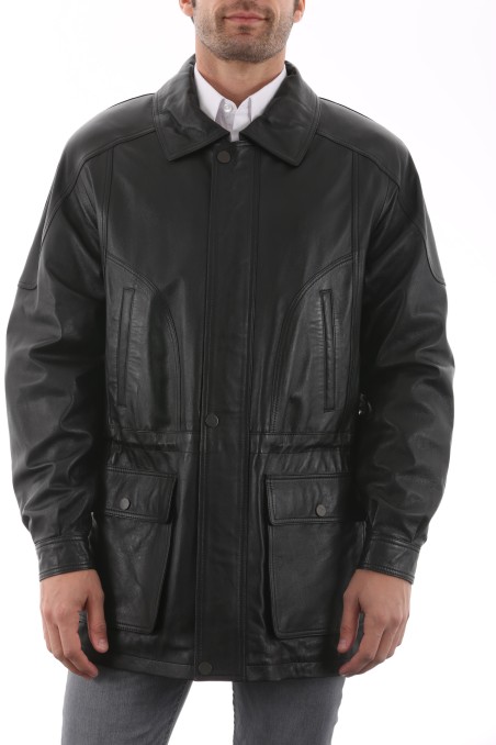 Veste en Cuir Jean-Michel Noir