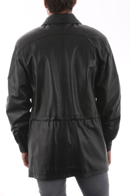 Veste en Cuir Jean-Michel Noir