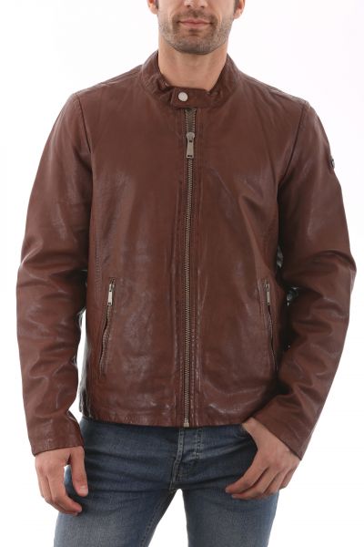 Blouson en promo, 40%, REDSKINS Karting CALISTA Cognac Blouson homme redskins KARTING CALISTA COGNAC cuir