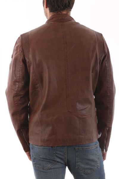 Blouson en promo, 40%, REDSKINS Karting CALISTA Cognac Blouson homme redskins KARTING CALISTA COGNAC cuir