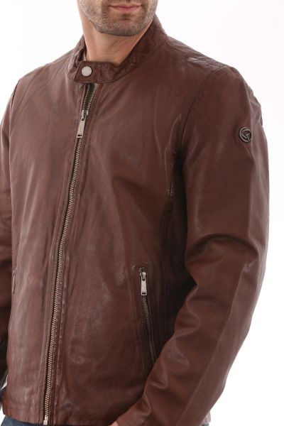 Blouson en promo, 40%, REDSKINS Karting CALISTA Cognac Blouson homme redskins KARTING CALISTA COGNAC cuir