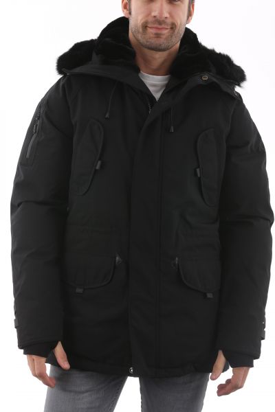 Parka Doudoune Helvetica Homme Taille L Noir