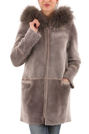 manteau peau fourré femme