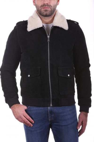 manteau daim noir