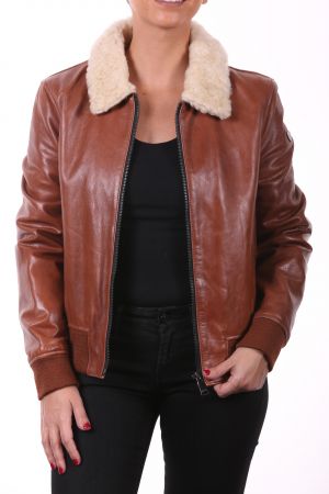 manteau aviateur cuir femme