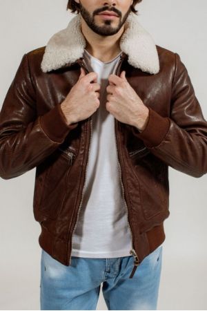 manteau cuir avec fourrure homme