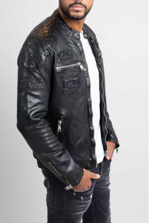 Blouson motard homme