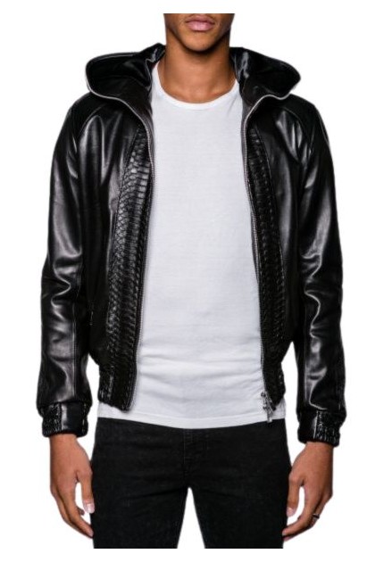 Blouson LADC Hoody Python Noir - Milpau, la référence cuir