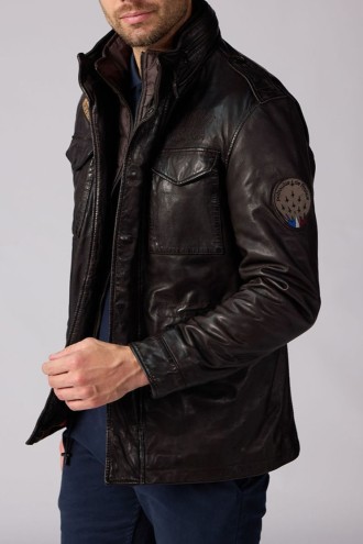 Veste REDSKINS Battle Marron  - Milpau, la référence cuir 2