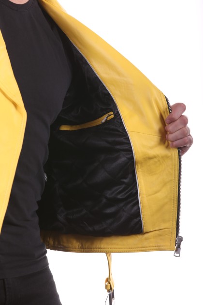 Blouson LADC Rocky Jaune - Milpau, la référence cuir