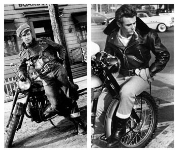 Marlon Brando et James Dean en perfecto cuir