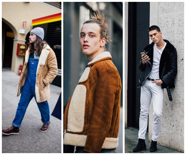 peau lainée homme street style fashion week