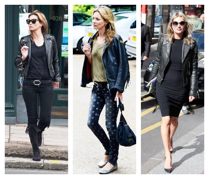 Kate Moss enperfecto cuir