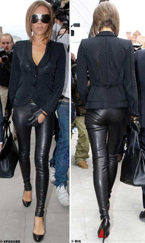 Le legging cuir chez les stars